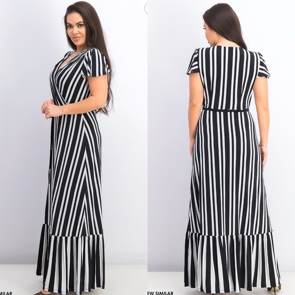NWT I.N.C. Clover Cane Maxi Dress Size M. Black/White R$110. P2P 18” Length 60”
